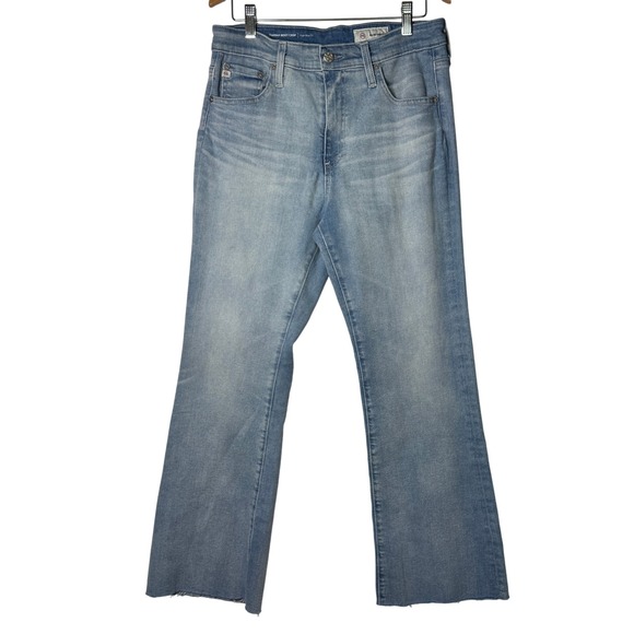 AG Jeans Farrah Boot Crop High Rise Womens Size 30 Raw Hem AG-Ed Denim Blue - Picture 1 of 16